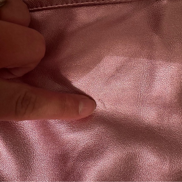 House of Harlow 1960 Pink Metallic Faux Leather Pants Women's Size 6 - Picture 3 of 5